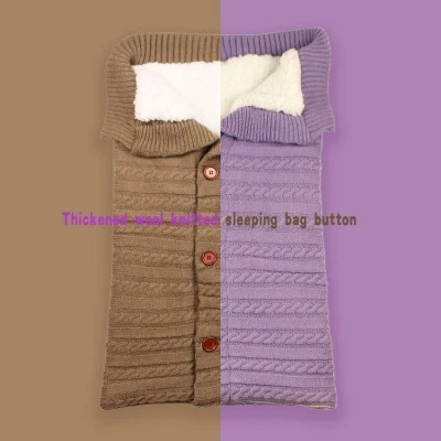 Winter Unisex Infant Swaddle Blankets Soft Thick Fleece Knit Sleeping Bag