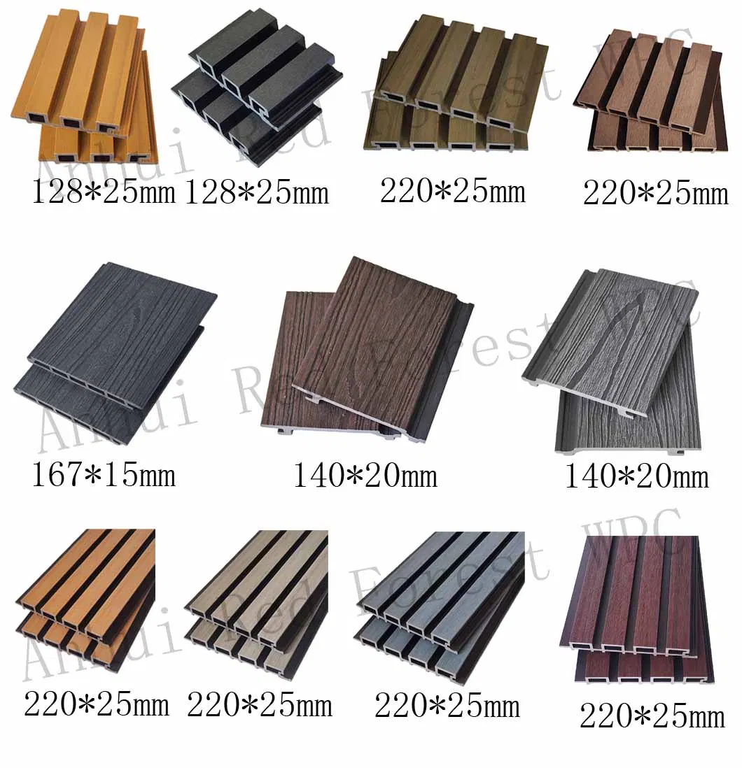 Wooden Plastic Composite WPC Cladding Boards/3D Fluted Wall Panel Waterproof