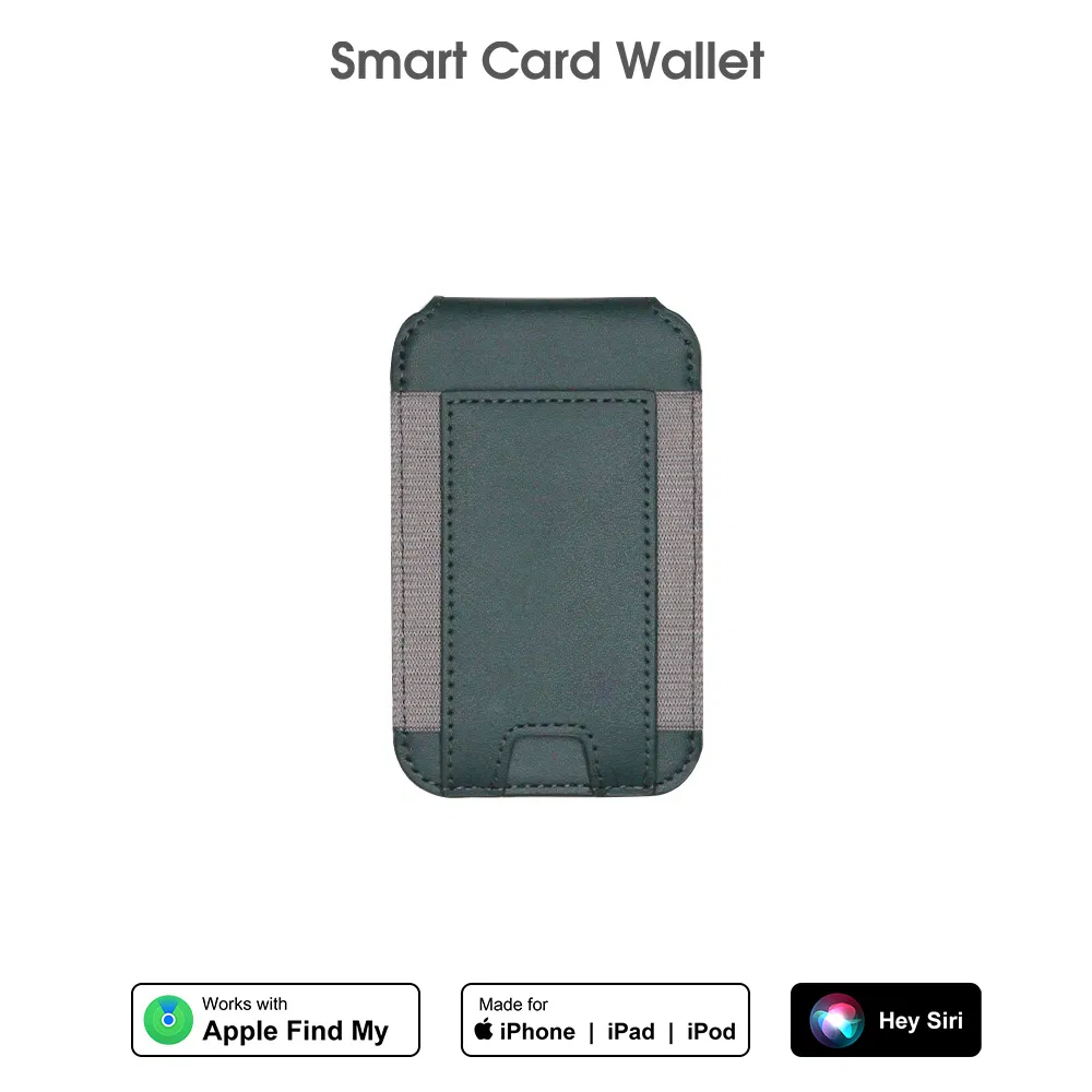 2-in-1 Magnetic Leather Wallet ID Card Slot Adjustable Stand Card Holder Tracker Work with Apple Find My Wallet Card Holder