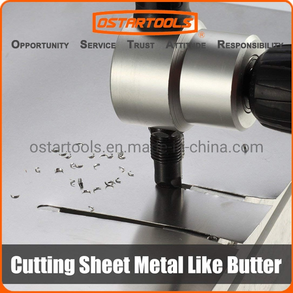 Nibbler Cutter Drill Attachment Double Head Metal Sheet- Wrench and Parts