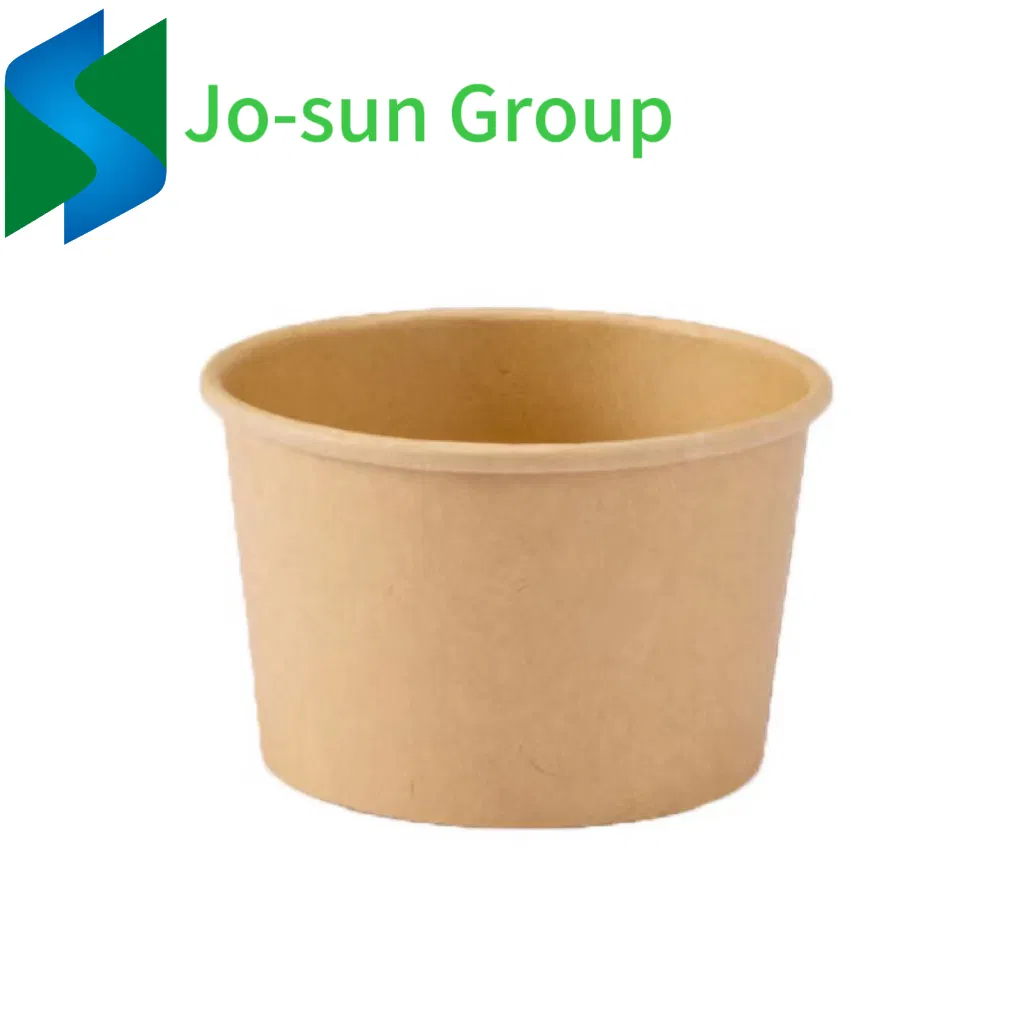 Brown Paper Soup Cups Wholesale Takeaway Soup Bowls Disposable Hot Drinks Cups with a Cover Soup Bucket