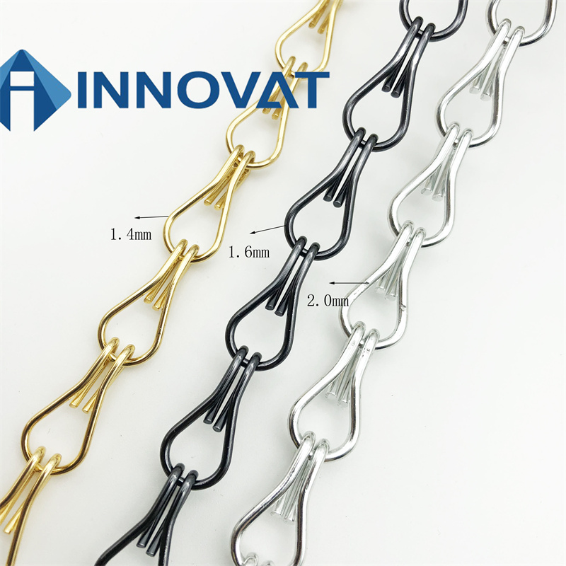 Aluminum Colorful Double Hook Chain Link Mesh Curtain OEM Patterns Customized Dimension/Curtain Wall/Door Curtain