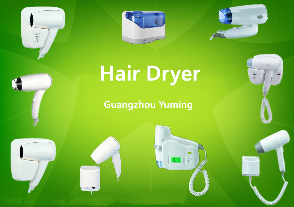 High Quality Wall Mounted Hair Dryer with Socket for Hotel Bathroom Use