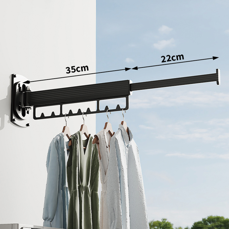 Expandable Folding Collapsible Drying Rack Outdoor Portable Pull Push Balcony Metal Aluminum Folding Clothes Drying Rack