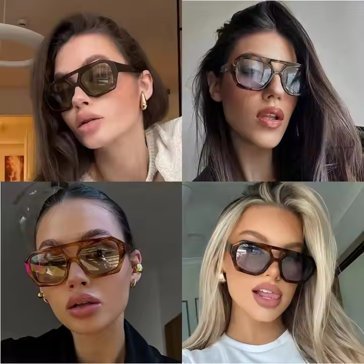 Lucky Aviation Double Bridge Vintage Sun Glasses Custom Brand Logo Shades Fashion Women Men Designer Sunglasses