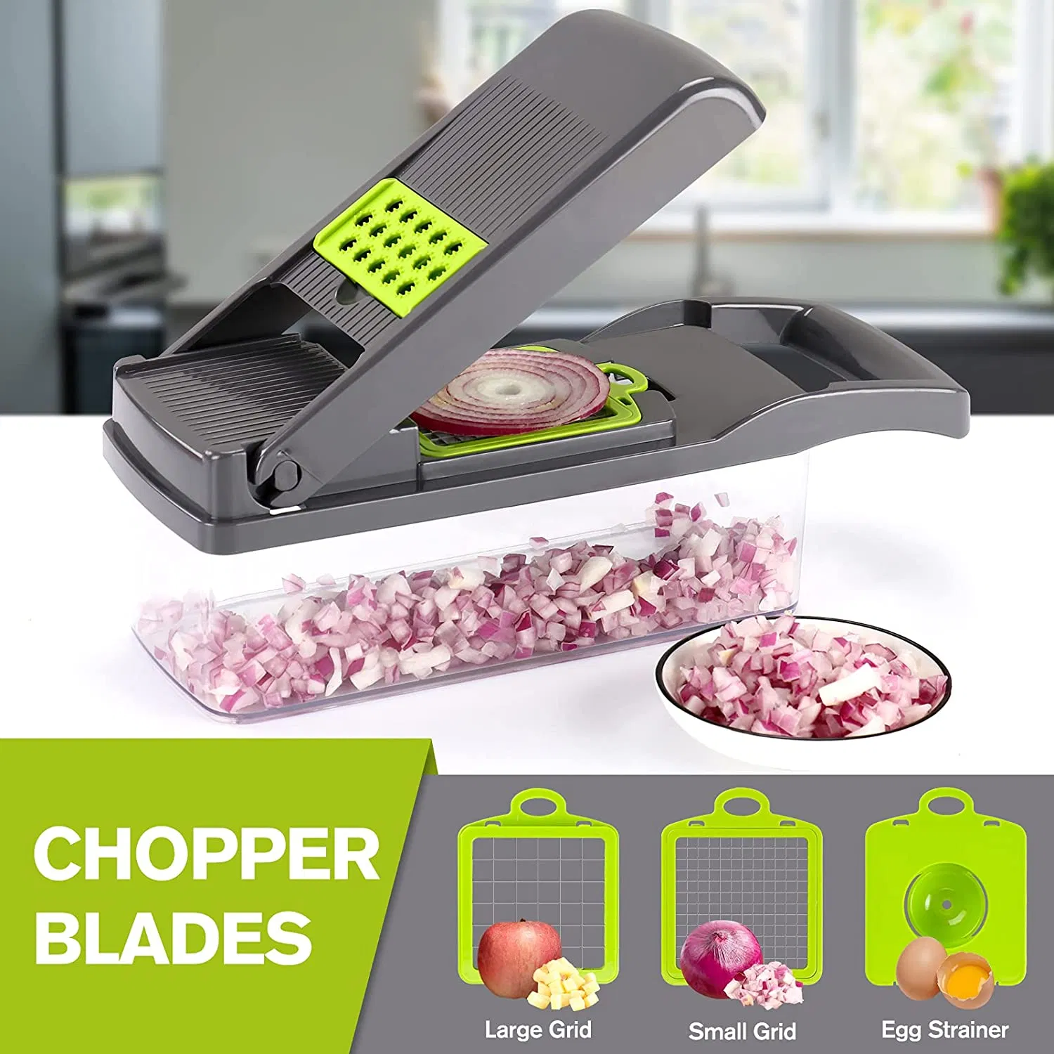 Multifunctional Onion Cucumber Potato Cutter Veggie Chopper Vegetable Slicer Grater for Home and Kitchen