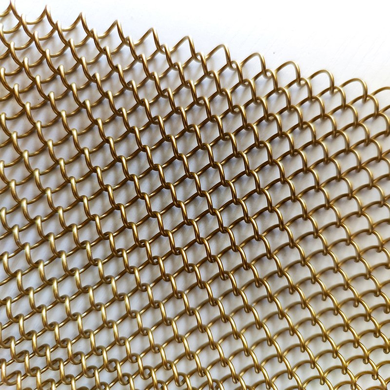 Decorative Space Divider Interior Gold Color Cooper and Brass Multi-Color Metal Chain Link Lightweight Metal Coil Drapery Aluminum Screen Curtain for Home