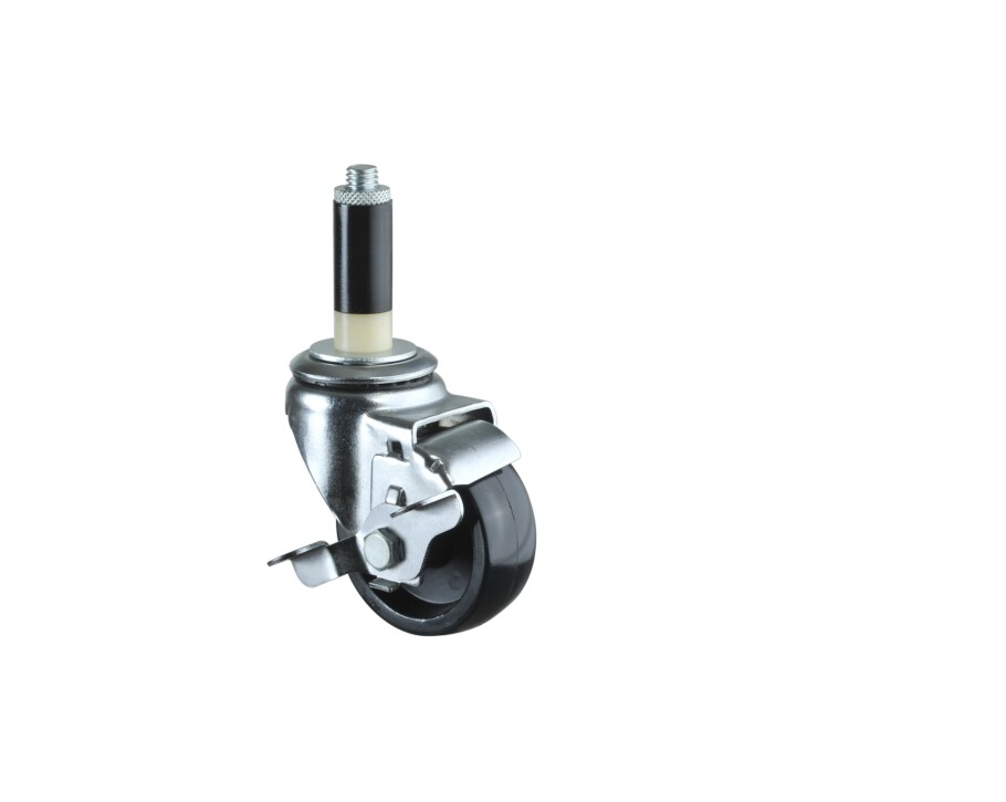 3inch Expanding Adapter Stem Caster TPR Wheel with Brake