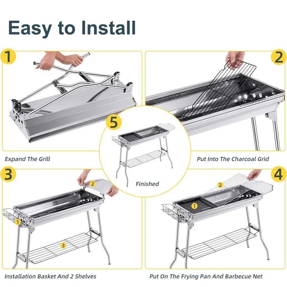 Garden Picnic Use Charcoal Barbecue Grill BBQ Rack Pan Chicken Oven Wholesale