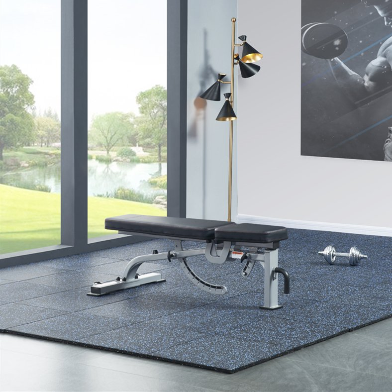 15mm Thick Rubber Gym Floor Mat Tiles, Premium Rubber Gym Mat Flooring, Commercial Rubber Floor Mat, Home Fitness Rubber Tile Floor