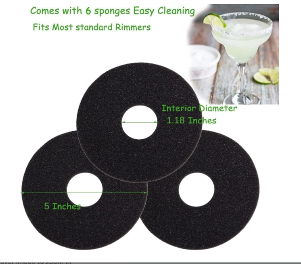 Bamboo 3 Tier Bar Glass Rimmer with Lid and 6 Sponges Cocktail Margarita Salt Rimmer Set