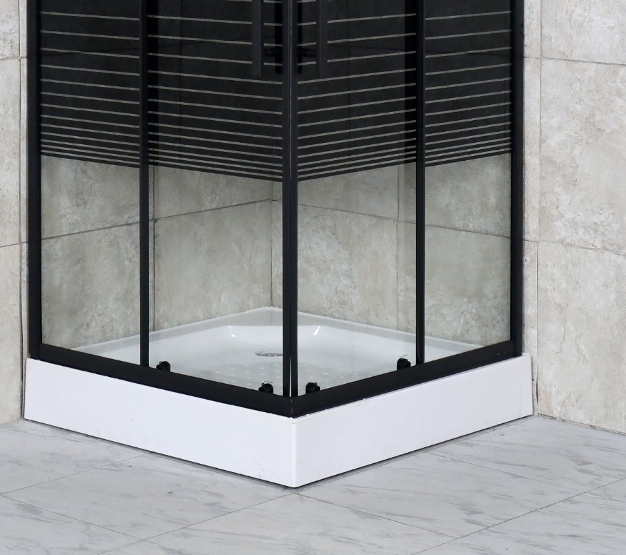 Hot Sale Prefab Bathroom Modern Tempered Glass Aluminium Frame Black Shower Enclosure
