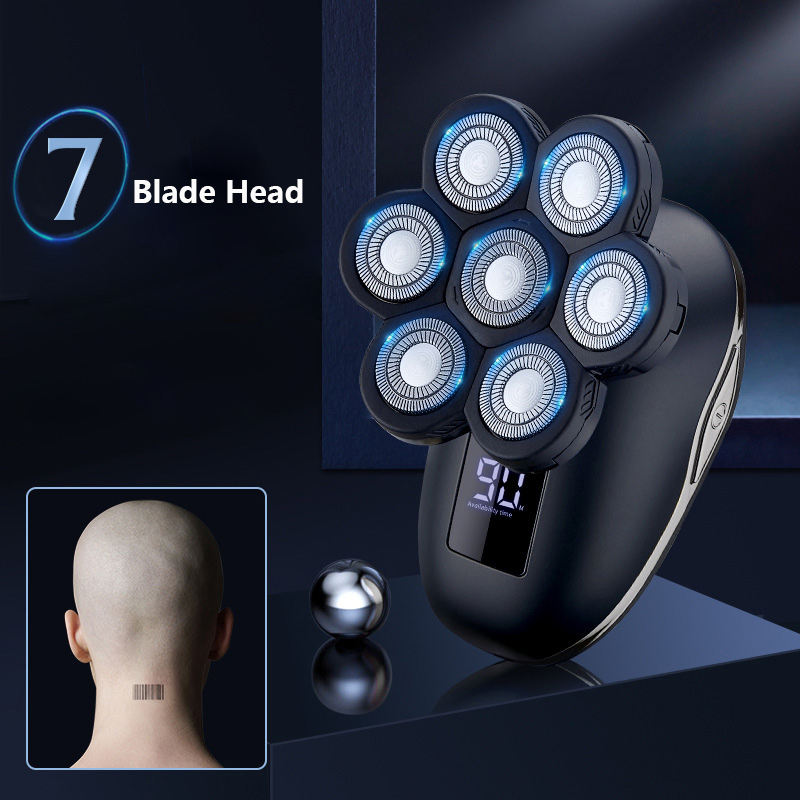 Electric Tool Seven Blade Shaver Bald Head Device Rechargeable Waterproof Washing Shaving Knife Electric Shaver