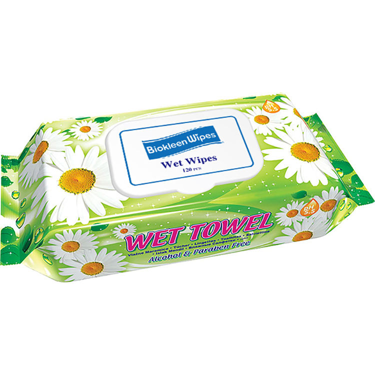 Biokleen 120 Count OEM Unscented Viscose Eco-Friendly Hypoallergenic and Unscented Cleansing & Moisturizing Baby Wet Wipes