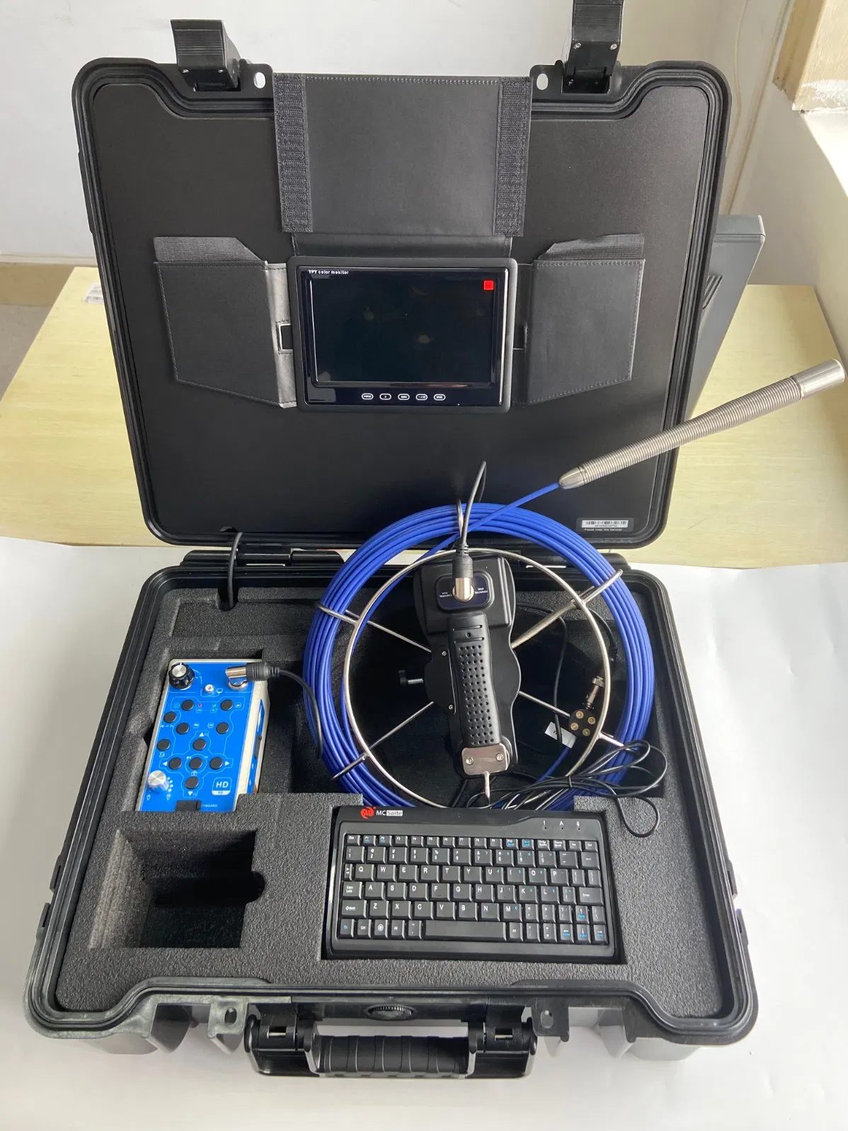 23mm Pipeline Inspection Camera with 7 Inch Monitor, DVR Recording