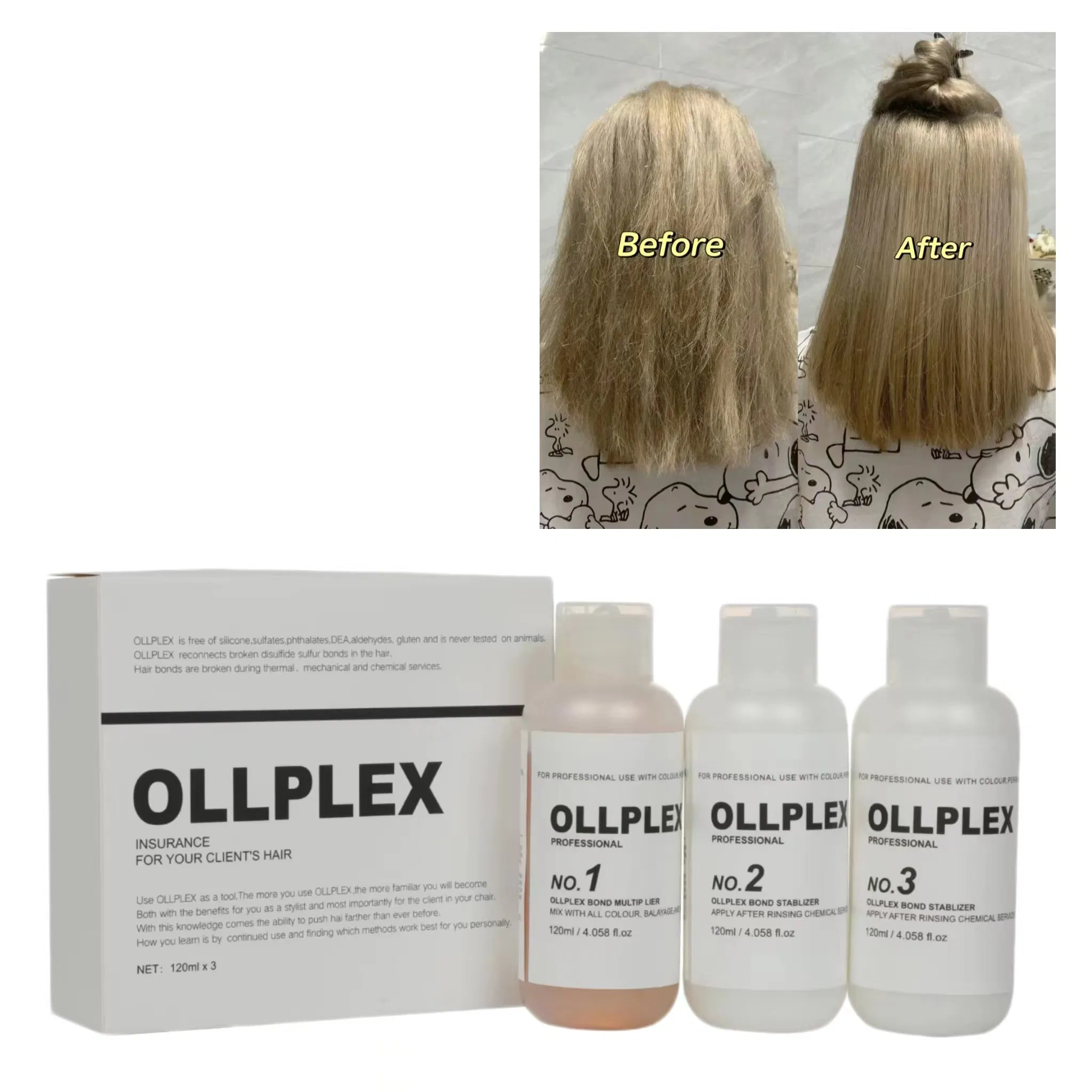 Ollplex No. 1 2 3 Binder Repair Bonds Fluffy 360 Ml Refreshing Long Lasting Salon Use Repairing Treatment
