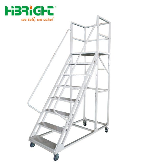 1.8m Platform Height Warehouse High Quality Picking Trolley with Ladder