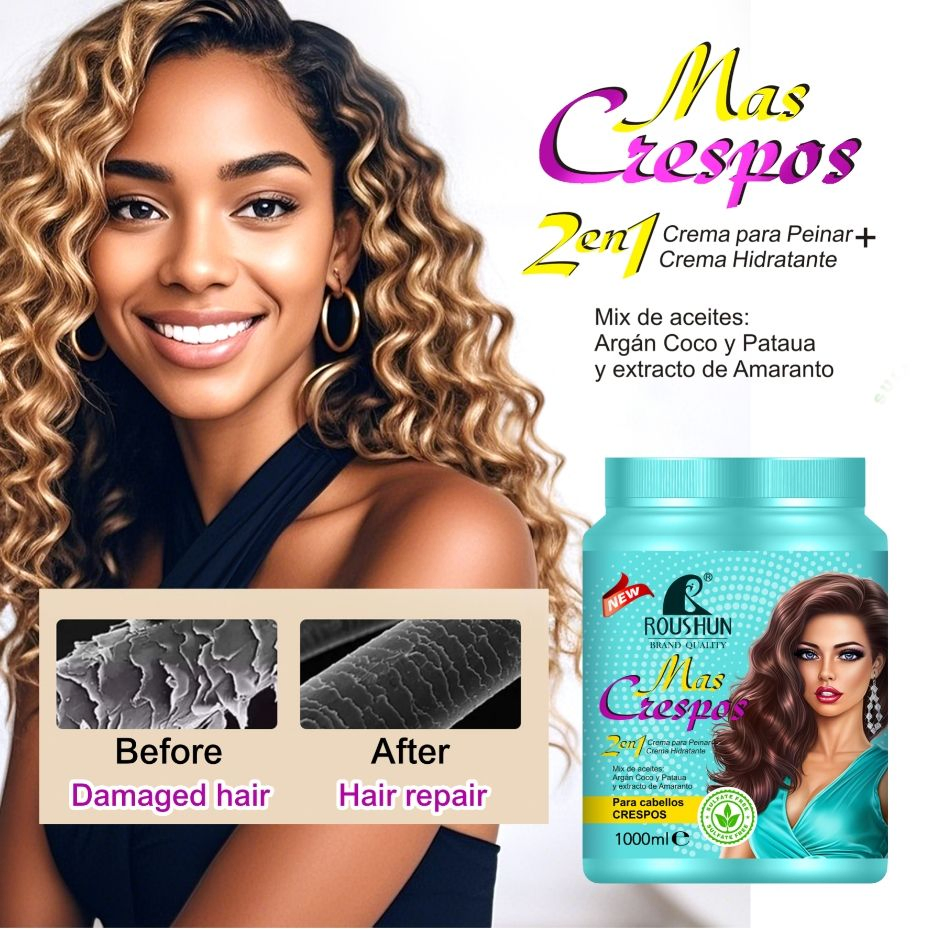 Roushun 2-in-1 Hair Care: Fix Dry Frizz for Ultra-Soft Curls