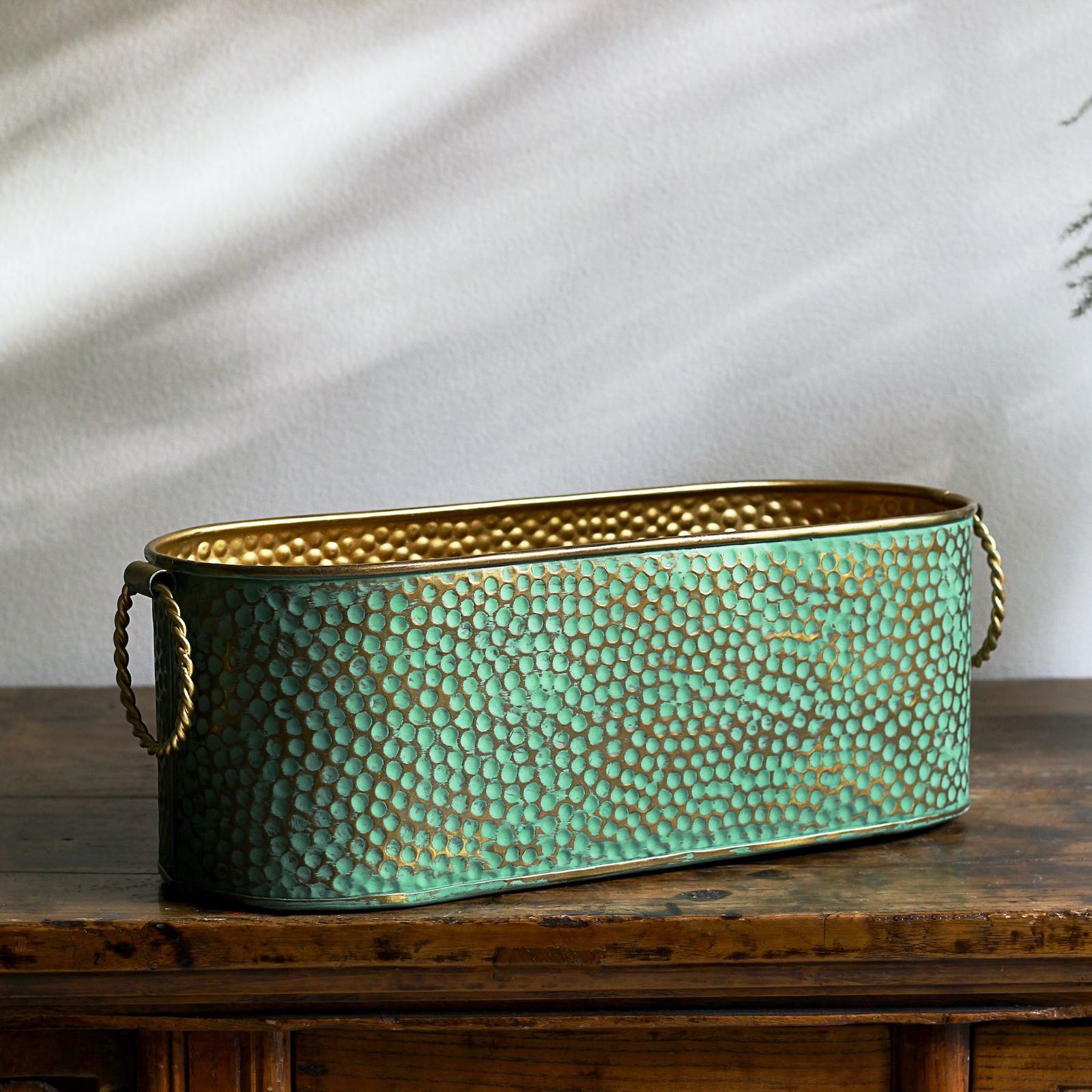 Горшок металлический оцинкованный декоративный