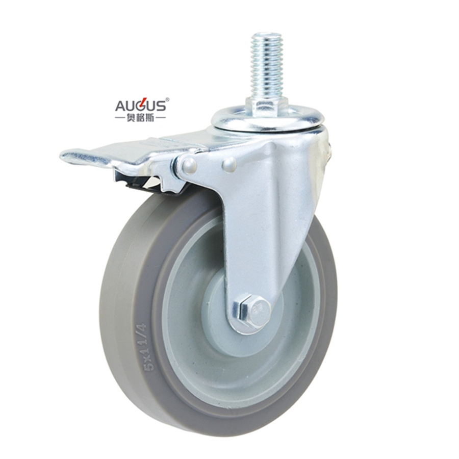 Factory Price 3 4 5 Inch Caster Gray TPR Wheel Double Bearing