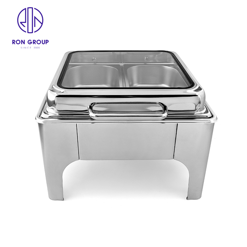 Factory Price Stainless Steel Square Buffet Dining Stove Chafing Dish Pot for Hotel Restaurant Wedding Party