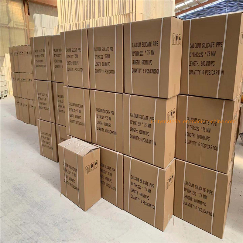 650c 1050c ID Inner Diameter 18-400mm Calcium Silicate Thermal Insulation Pipe Covers for Stainless Steel Chemical Heat Pipes Ss Sections