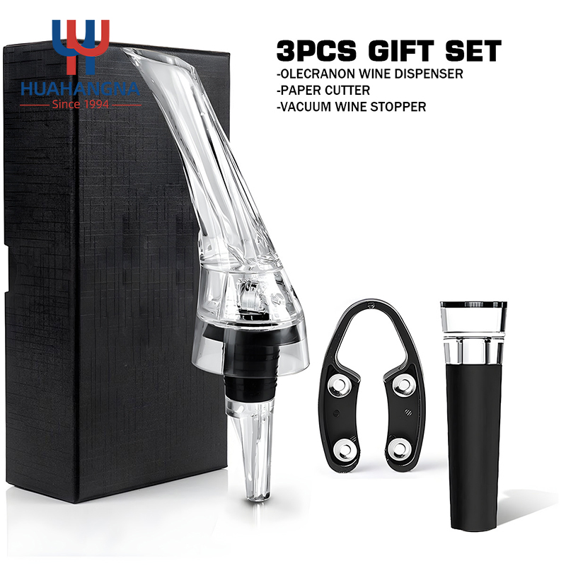 Premium Wine Dispenser Accessories Gift Wine Aerator Pourer with Decanter Spout and Bottle Cork in Gift Box