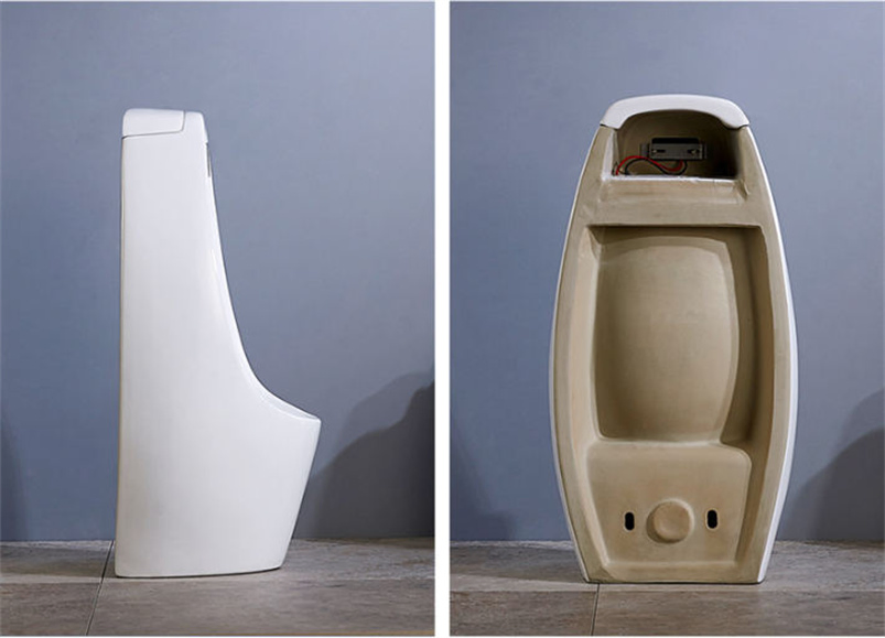 Modern Design Waterless Wall-Mounted Ceramic Men's Urinal with Oval Shape Ceramic Toilets for Men