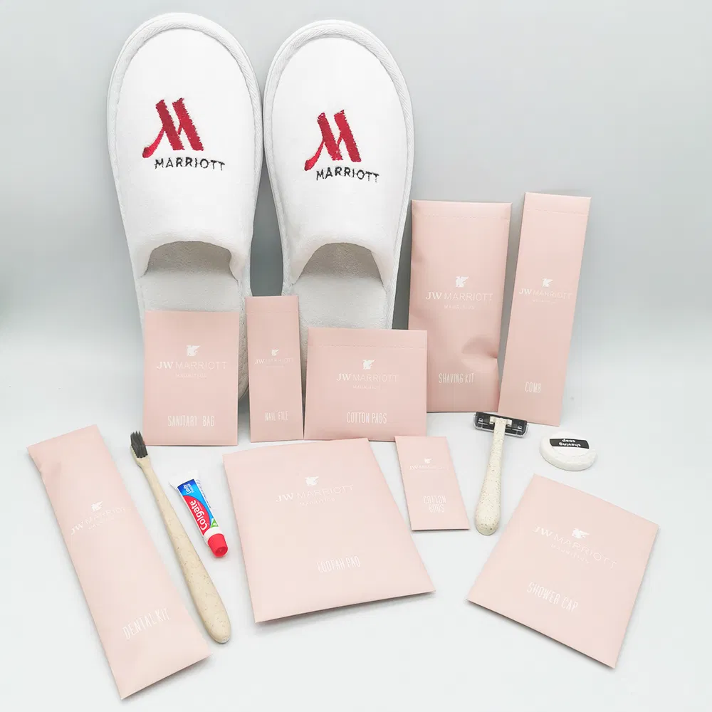 OEM Eco-Friendly Stone Paper Packaged Guestroom Accessories Hotel Amenities Set