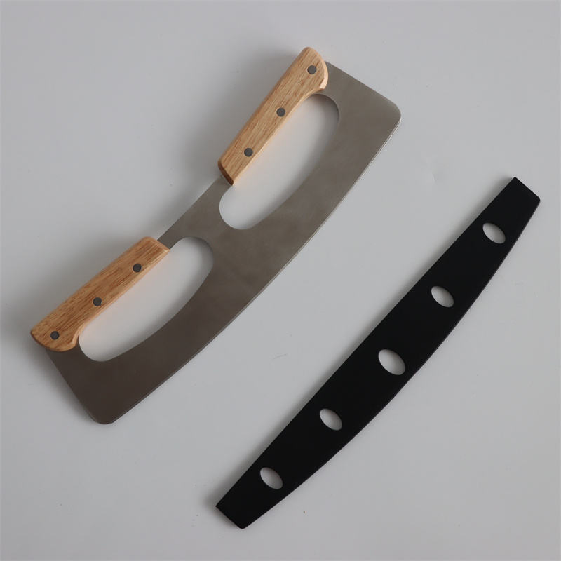 Premium 35cm Long Stainless Steel Pizza Rocker Cutter with Plastic Protective Cover