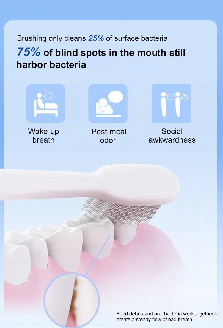 Travel Size Foaming Mouthwash Fruit Flavor 55ml Fresh Breath Liquid Toothpaste