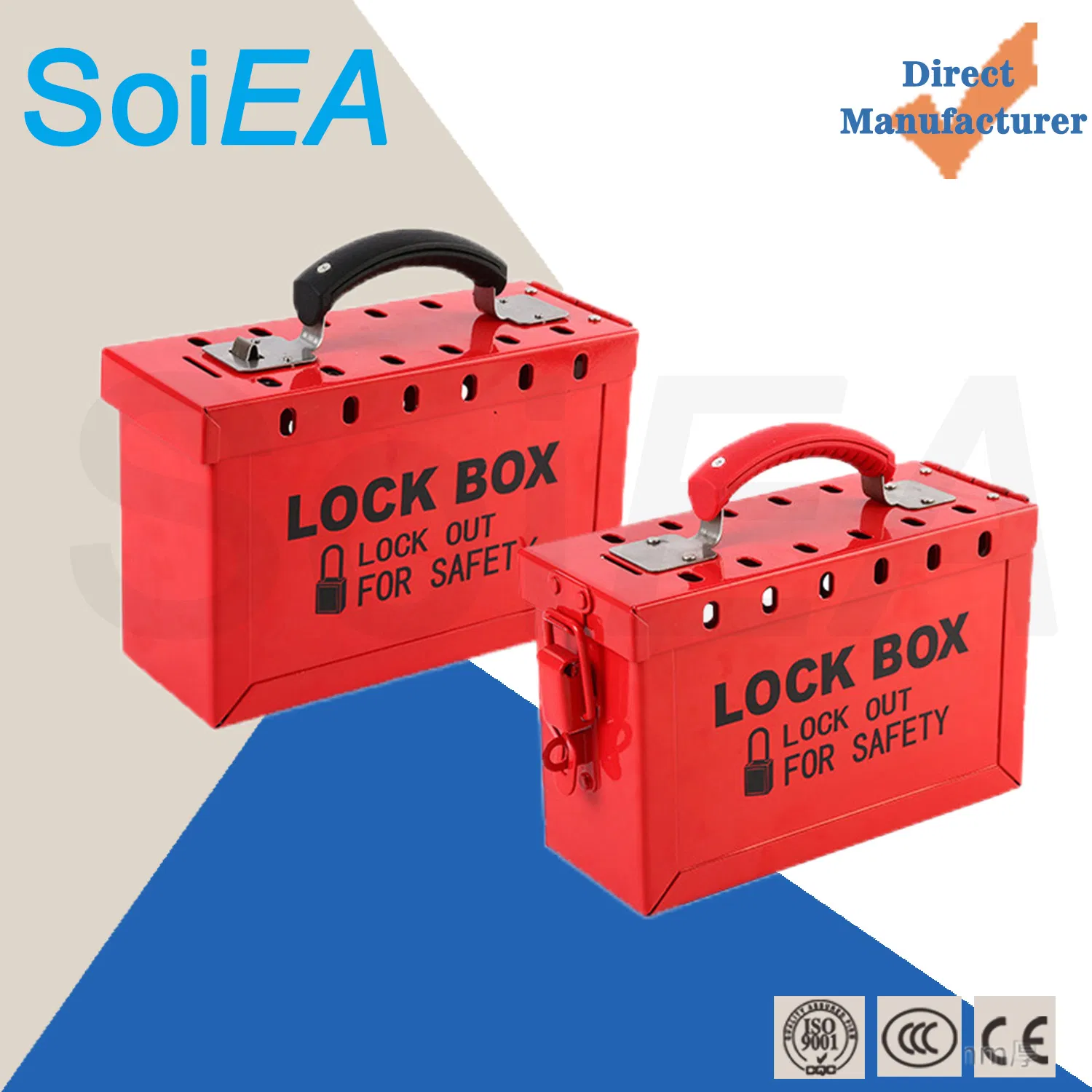 Stackable Locking Container with 12 Padlocks for Positioning Lockout Tagout Kit Lock Box for Keys Box with Combination Lock