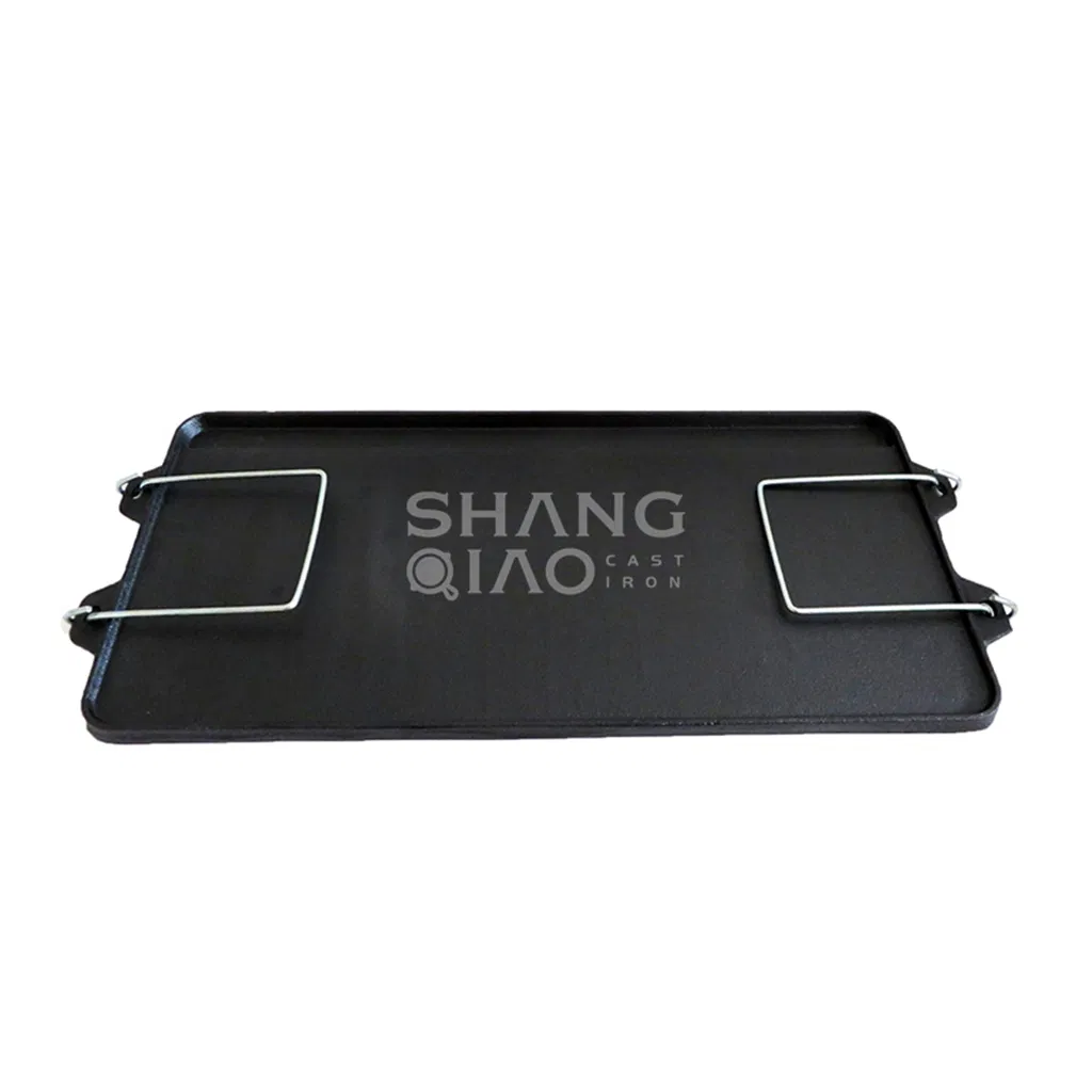 Custom High Quality Large Size Reversible Double Cast Iron Grill Plate Griddle
