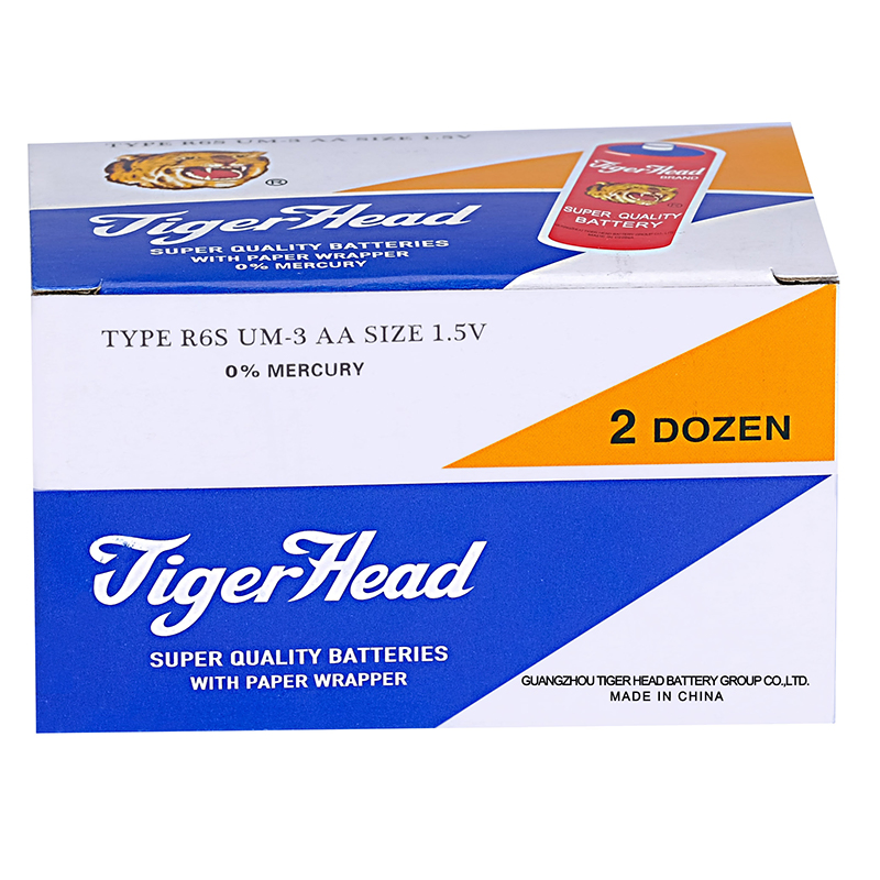 Tiger Head Paper Jacket R20s 1.5V Um1 Dry Cell D Torch Battery