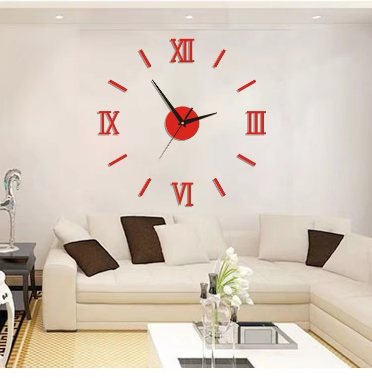 Luxury DIY Wall Clock Roman Numerals 3D Number Clocks