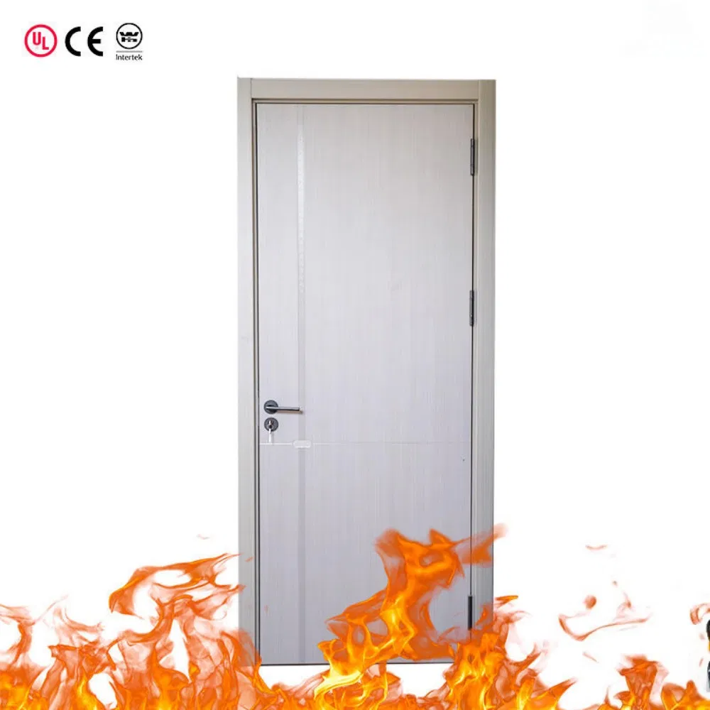 China Custom Interior Fire Wood Door High End BS En as CE UL Fire Doors for School Apartment Hospital Hotel Room Fireproof Wooden Door Fire Rated PVC Doors