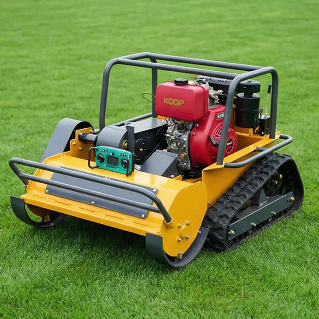 Гусеничный бензиновый фрезерный кусторез с дистанционным управлением