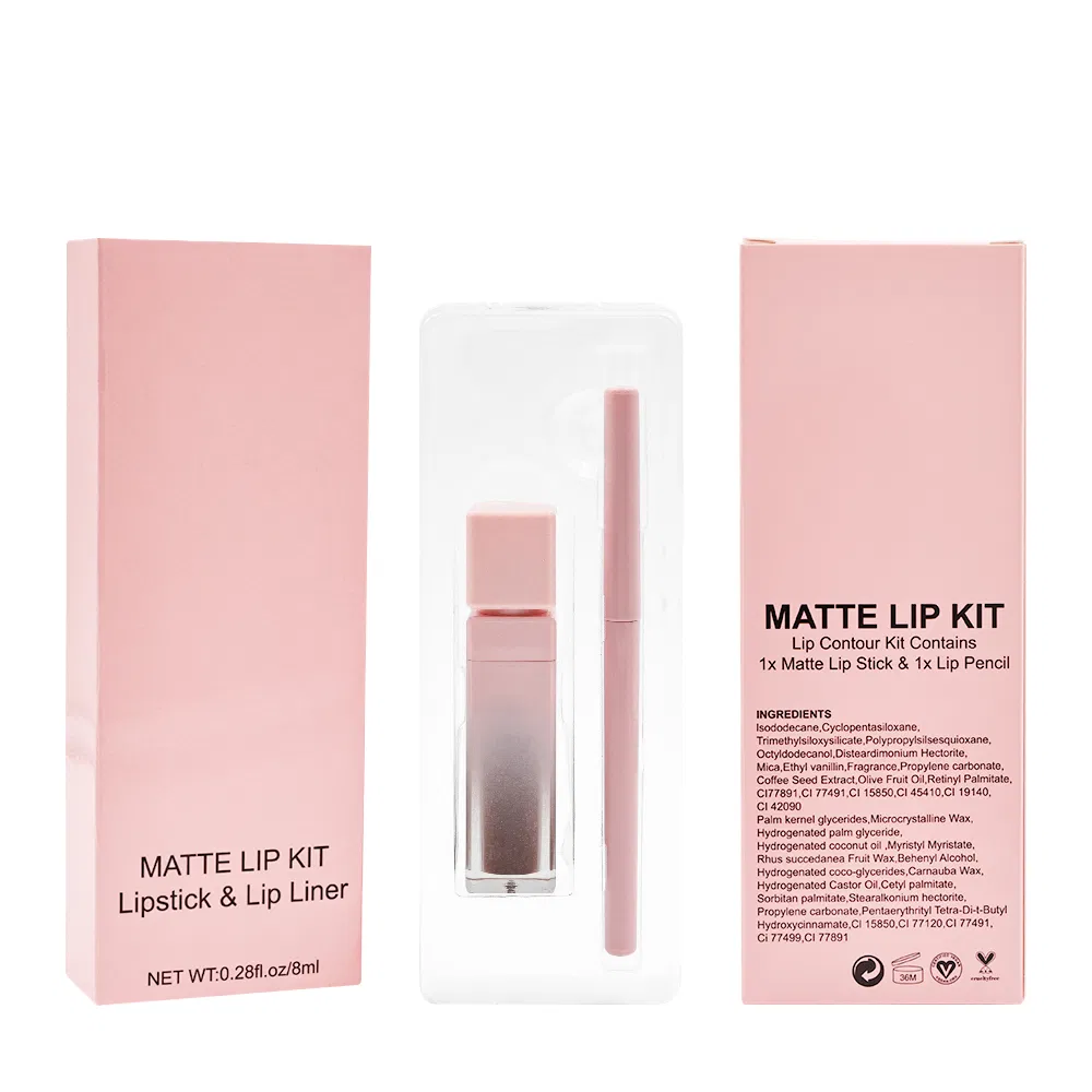 Matte Liquid Lipstick and Lipliner Kit Box Pricvate Label Luxury Lip Set Makeup
