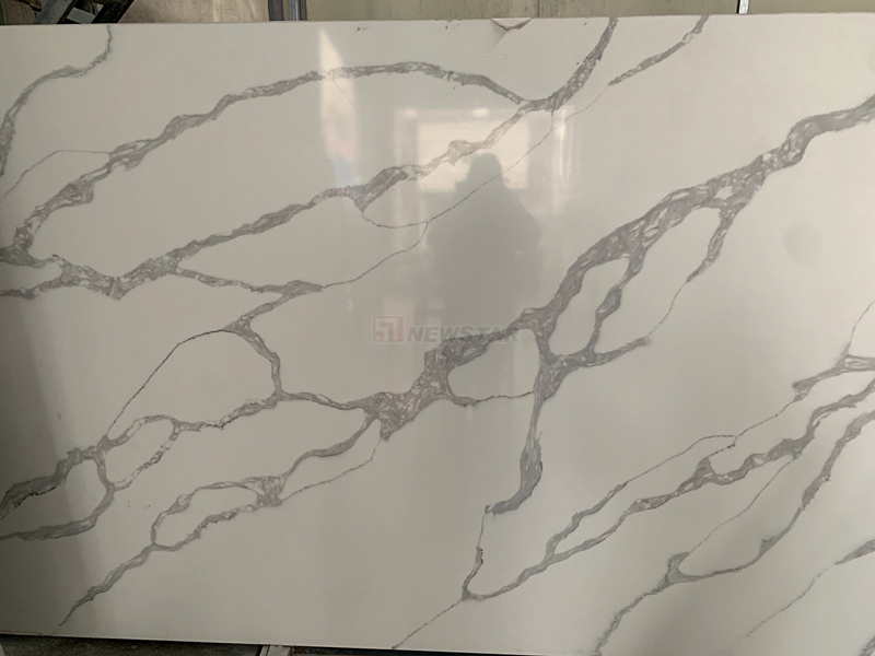 Modern 10mm White Artificial Quartz Slab White with Gray Veins Calacatta Quartz Crystal Kitchen Countertop Marble Top Decoration Project Marble Artificial