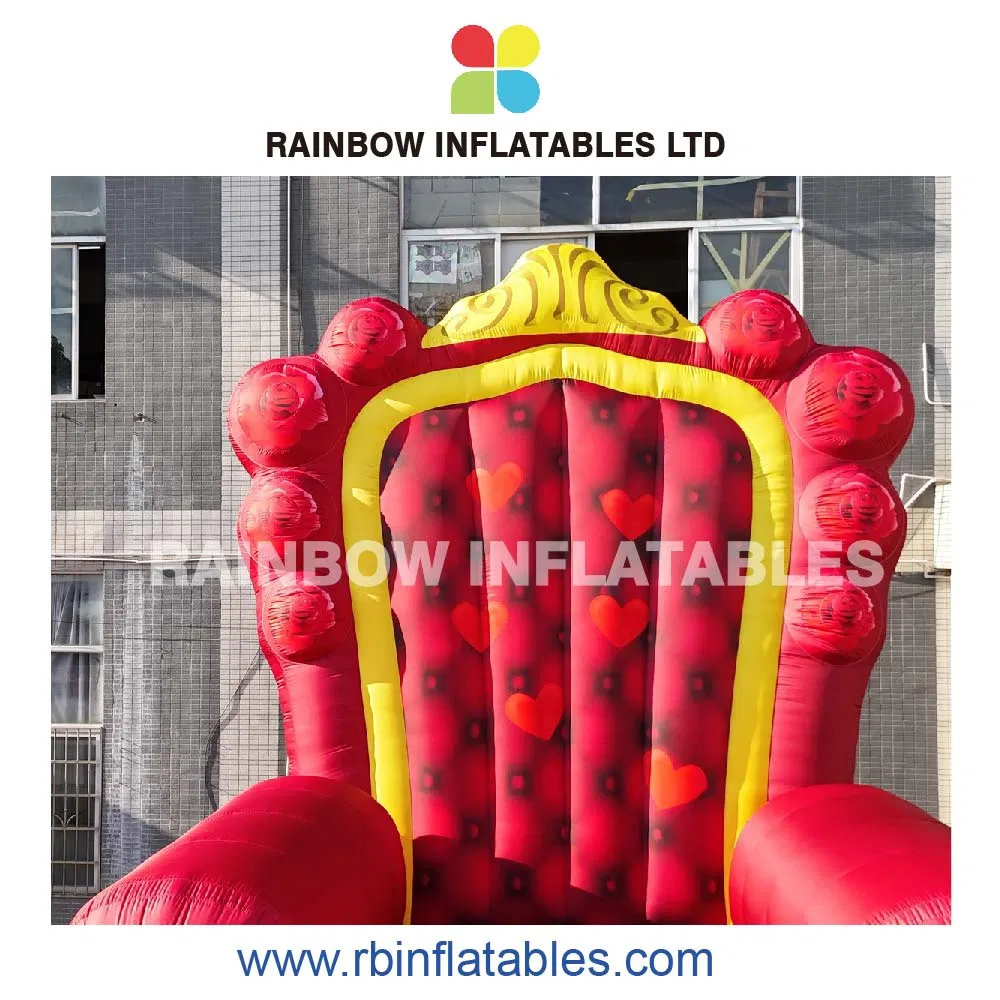 Giant LED-Lit Inflatable Princess Chair: Magical Centerpiece for Princess-Themed Parties