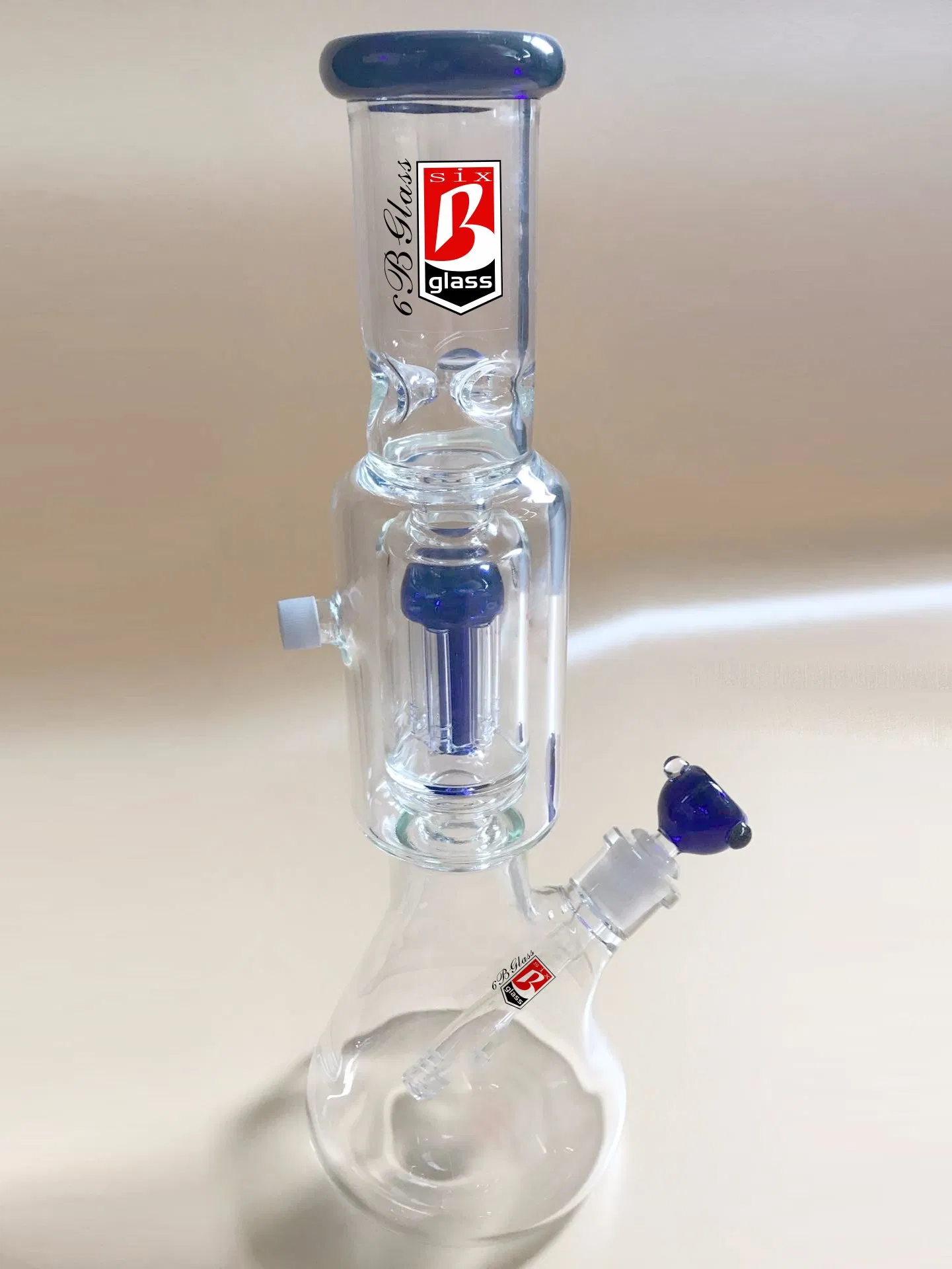 Hbking 16" Double Spinning Splashguard Female Banger Honeycomb Glass Water Pipe in Stock