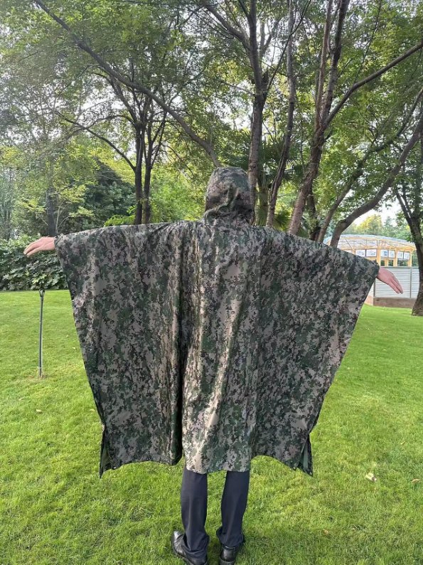 Fast Delivery Rainponch Digital Camouflage Rain Poncho Camo Raincoat Long Size