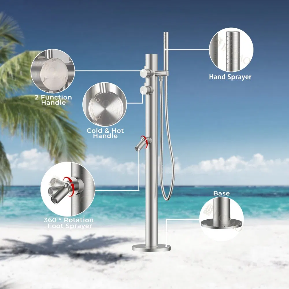 Outdoor Stainless Steel Shower with Versatile Rainfall and Adjustable Height