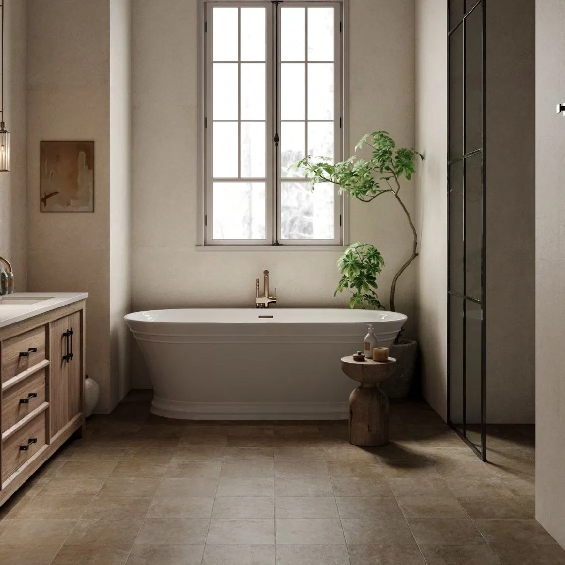 Cottage-Design Anti-Slip Matte Marble Porcelain Tile 300*300mm Flooring Wall Tile for Cottage