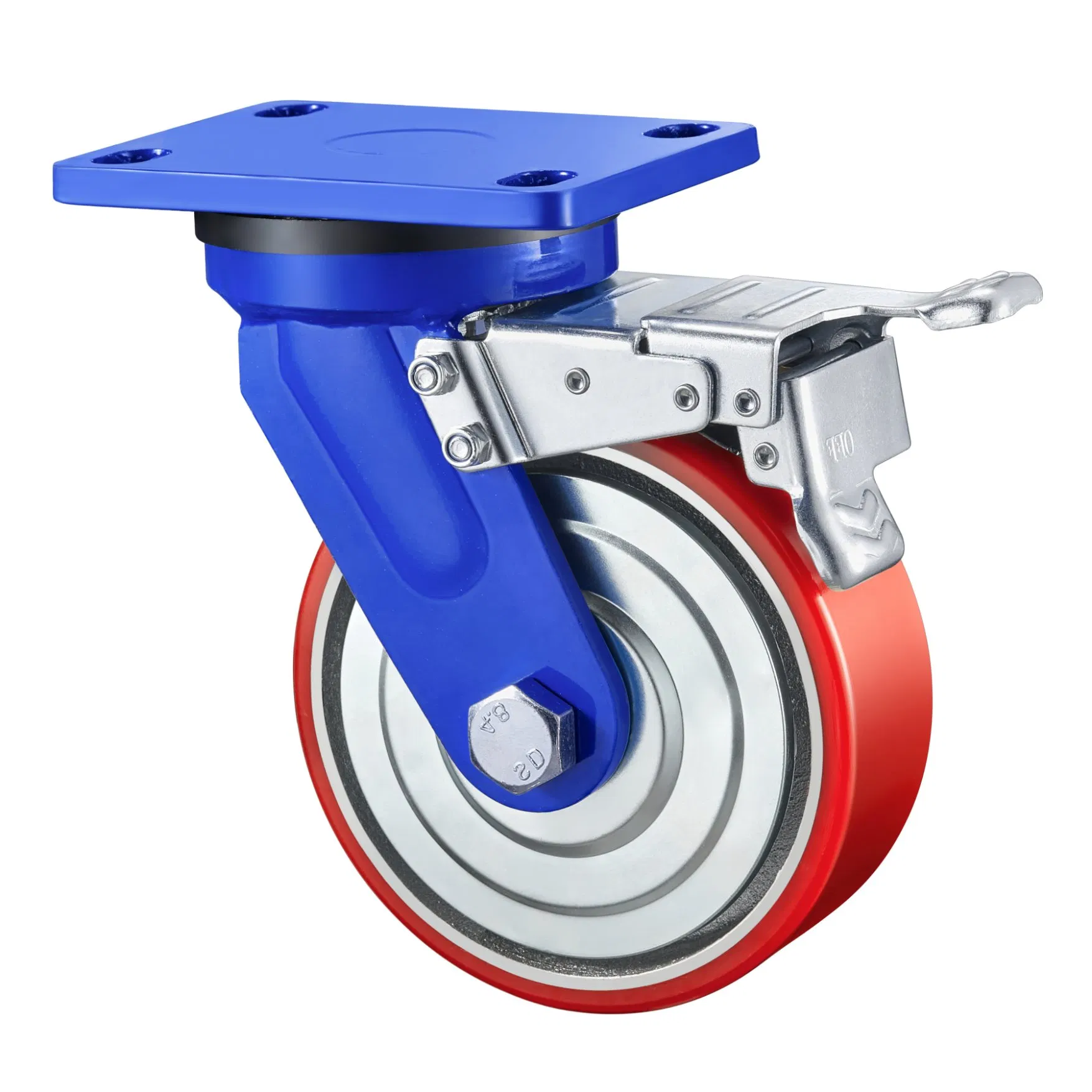 100/125/150/200mmheavy Duty Machinery Cast Iron PU Wheels Swivel Castor Trolley High Loading Wheel Caster