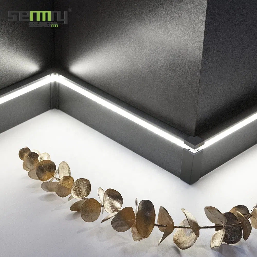 Integrated LED Light Strip Wall Floor Corner Trim Wholesale Custom Alloy Aluminum Skirting