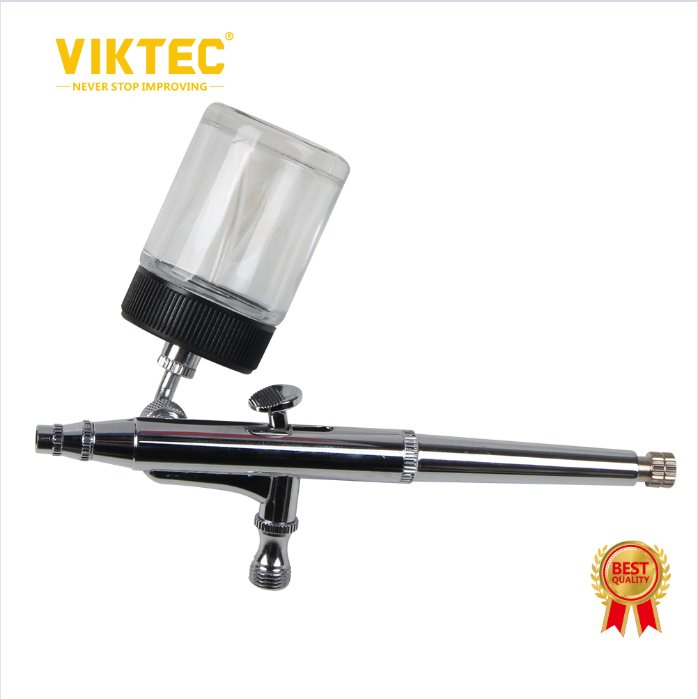 Viktec 9PC 7cc Spray Gun Kit Trigger Spray Gun Dual-Action Airbrush for Art, Craft, Model Paint, Cake Decorating, Tattoos with Cleaning Bottle