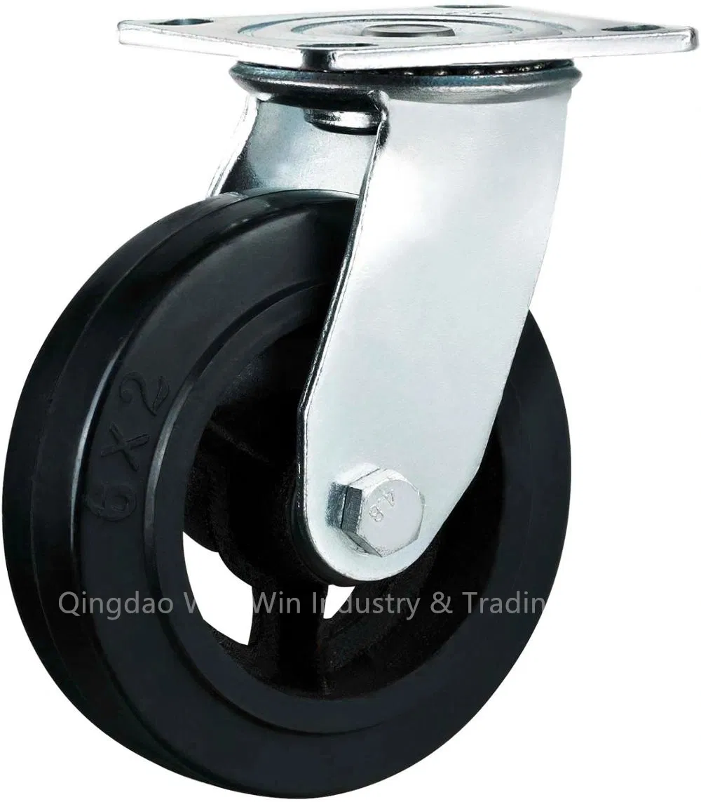 Factory Heavy Duty Caster Wheel Rubber Tread for Industrial Equipments Trolley Truck