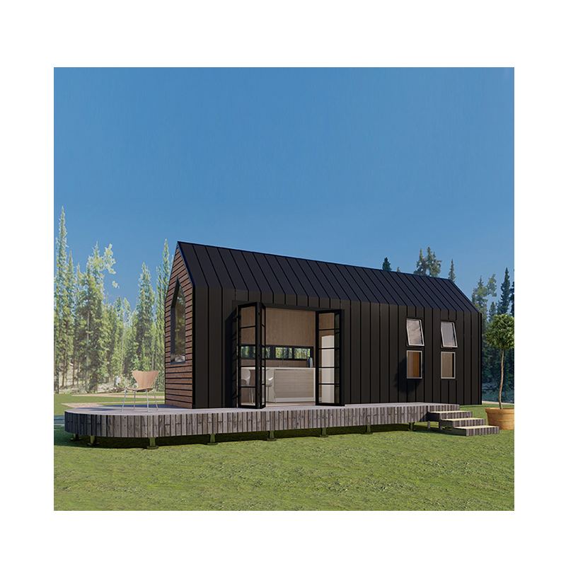 Prefabricated Homes Luxury Prefab Tiny House on Wheels with Solar Panel