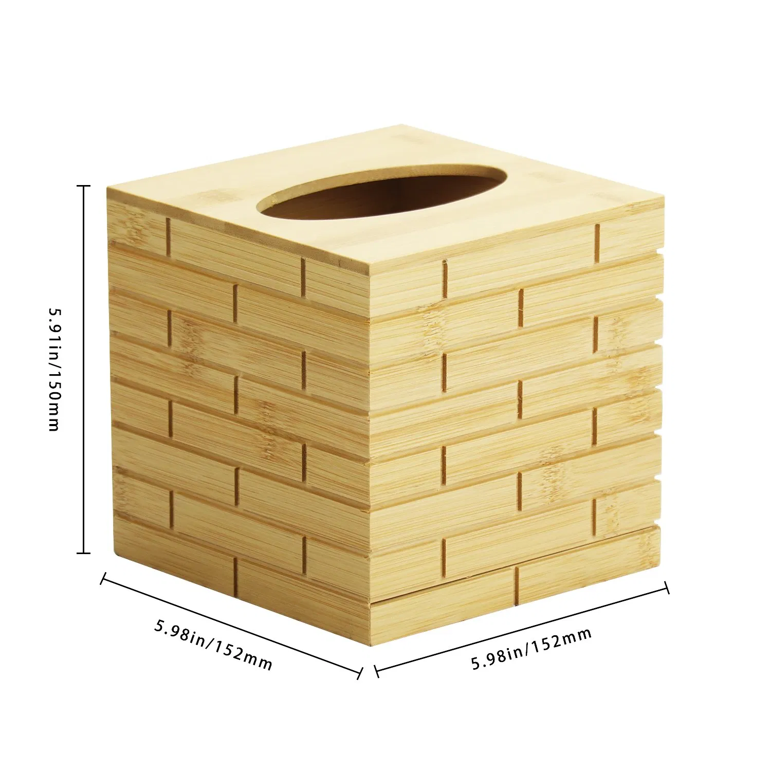 Creative Desktop Wooden Bamboo Bottom Tissue Box Household Wood Simple Napkin Storage Box